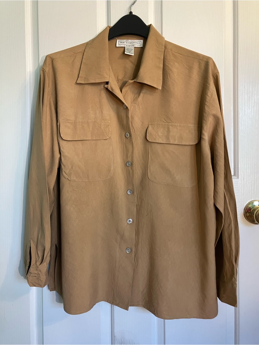 Silk Essentials Silk Blouse in Warm Camel